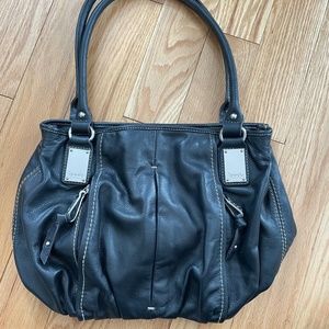 Tignanello black leather handbag
